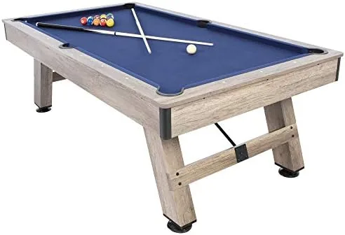 american legend brookdale 90 billiard table with rustic wood finish and navy blue cloth